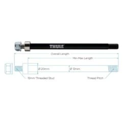 Thule, Achse Steckachse 12mm, 172/178mm, M12x1,50